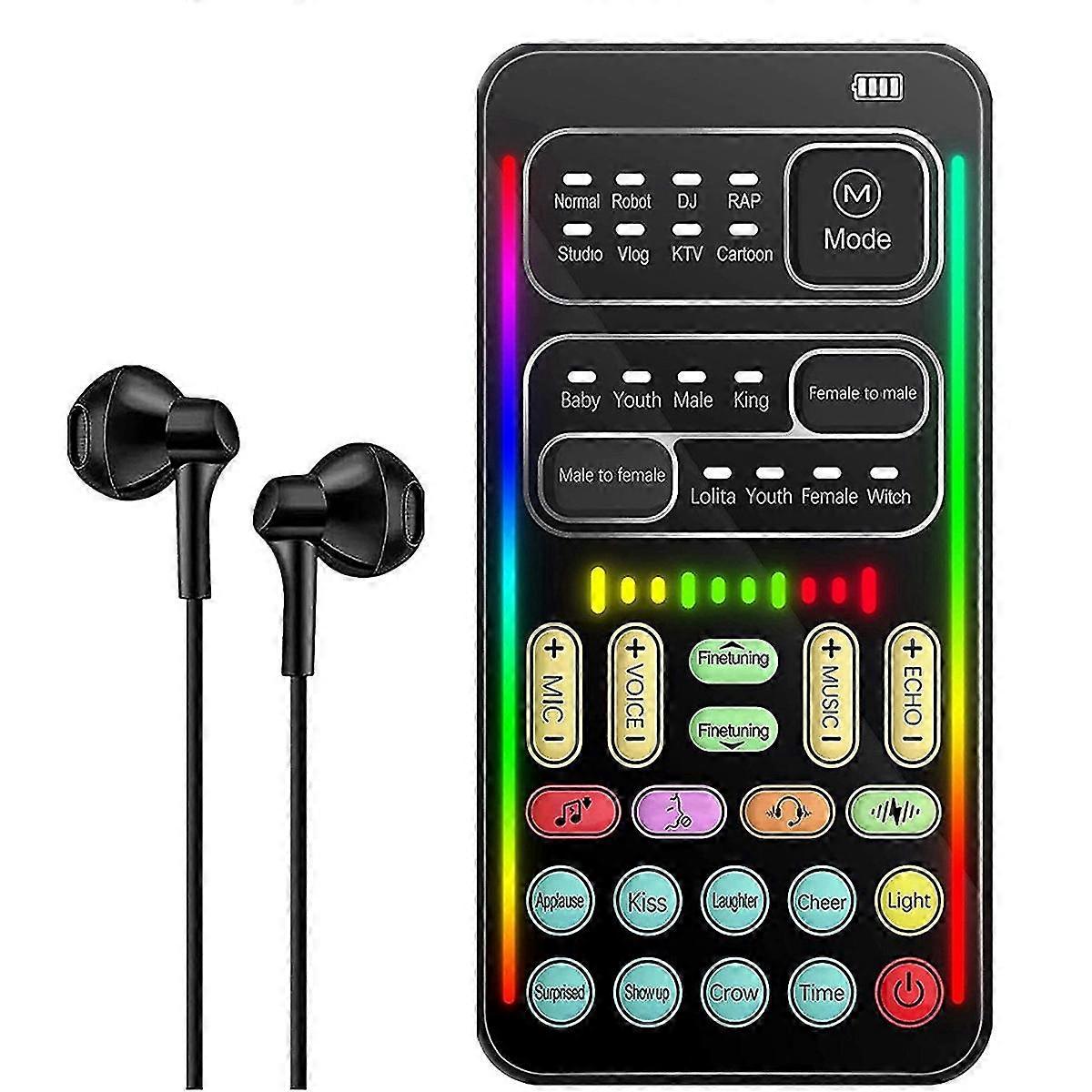 Voice Changer Handheld Microphone Voice Changer with Sound Multifunctional Effects Machine for Phon