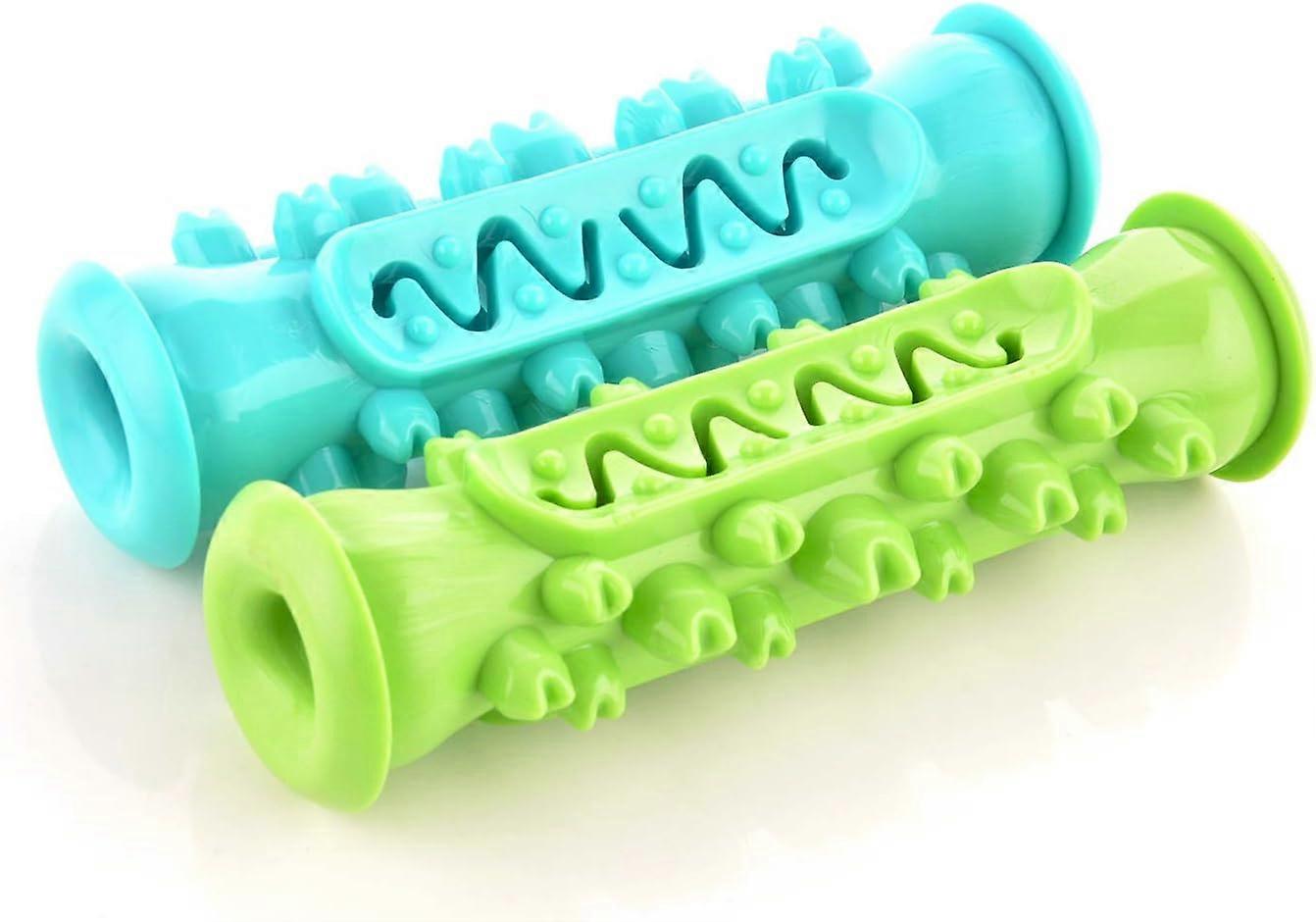 (Blue+Green) Dog Chew Toys for Aggressive Chewers, Dog Toothbrush Care Cleaning Stick, Puppy Toothing Chew Toy for Small Middle Dog