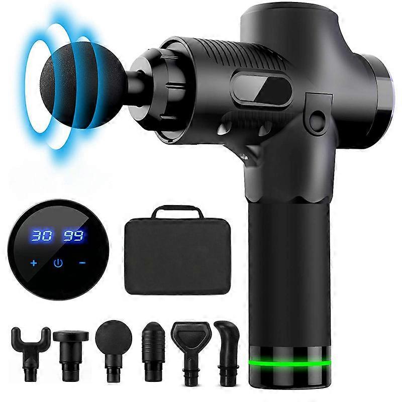 Massage Gun Massage Gun Deep Tissue Handheld Percussion Muscle Massager with 20 Speed Levels 6 Massage Heads and LCD Display for Pain Relief&Fitness