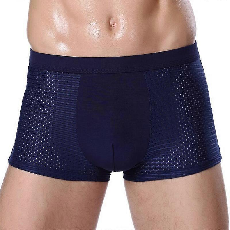1 Pack Men's Underwear Mesh U Convex Stretch Boxers Briefs Trunks Shorts Breathable Hombre Bamboo Hole Large Size