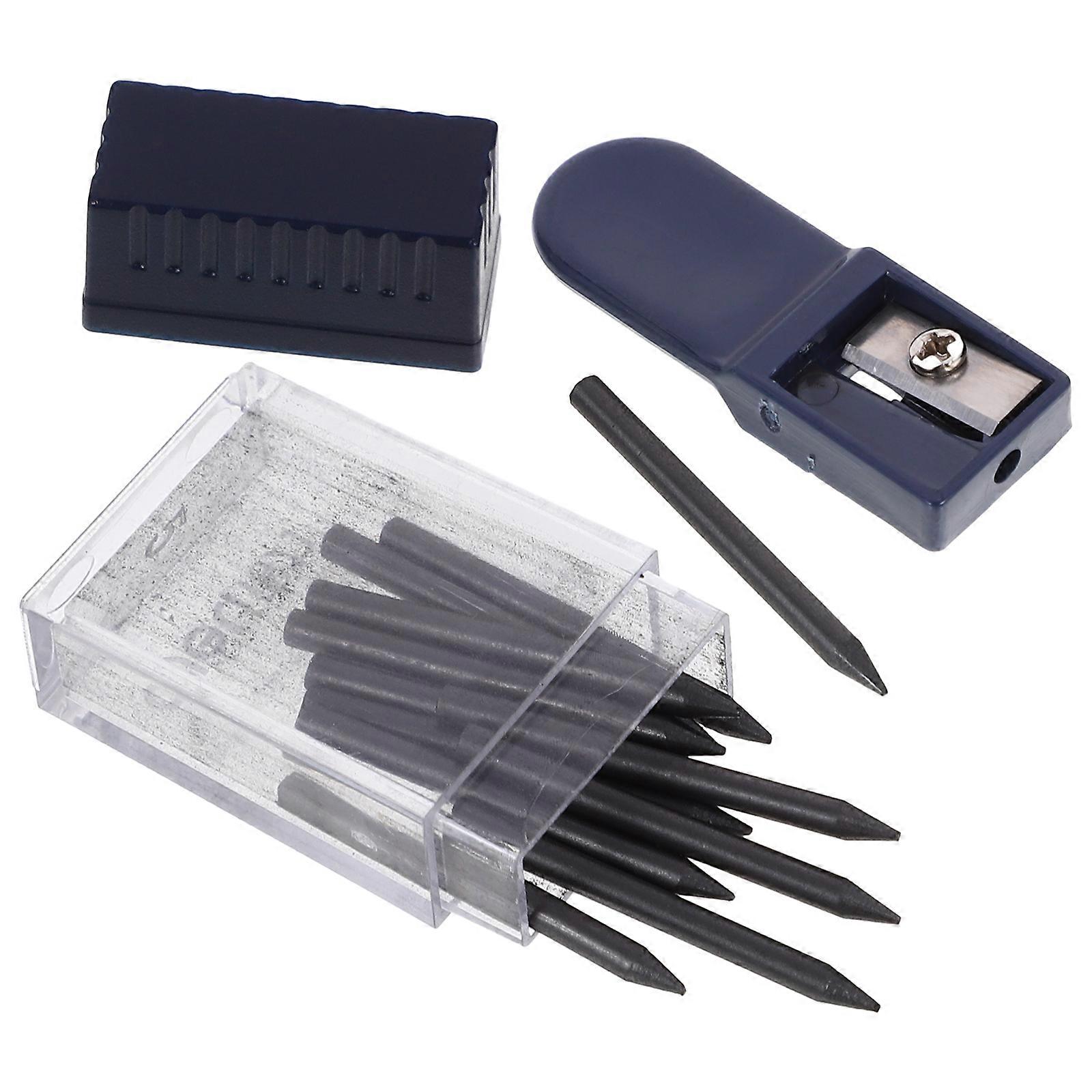 1 Set 2mm Compass Core Replacement Pencil Lead Stationery with Pencil Sharpener for Students Drafting Tools Compasses Tool