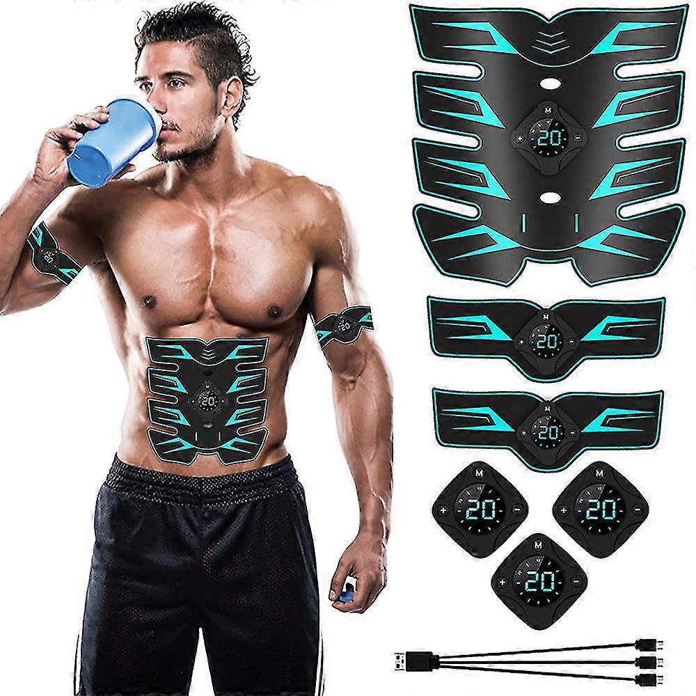 3 Pcs Ems Stimulator, Electric Muscle Stimulator For Workout With Abdomen Stimulator And Arm/leg/hip Stimulators, Smart Fitness Ems Machine For Men