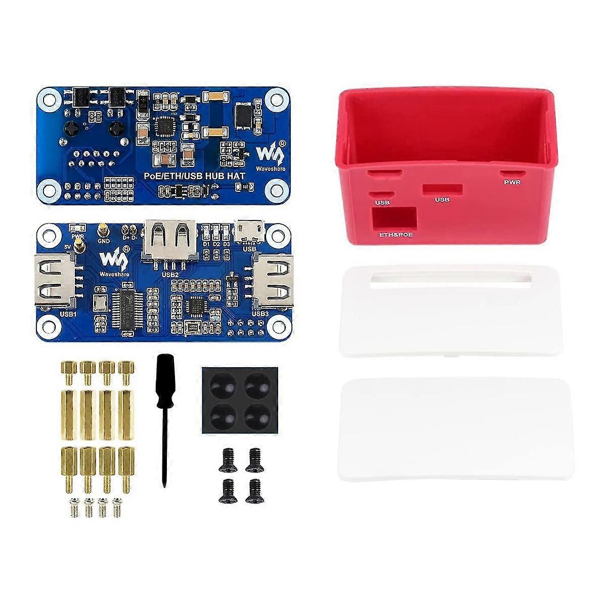 Poe Ethernet Usb Hub Hat With Box Abx Case For Raspberry Pi Zero/zero W/2 W/zero Wh/2 Wh