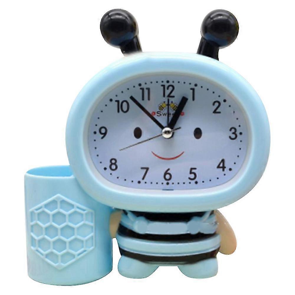 Pen Holder Alarm Clock Electronics Clock Children Gift Clock Blue