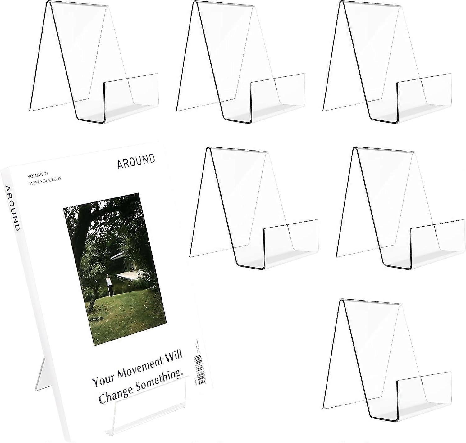 Pieces Bookends, Acrylic Book Holder, Transparent Bookends, Book Display Stand for Office Bookstore Schools Library - 75*90*105mm