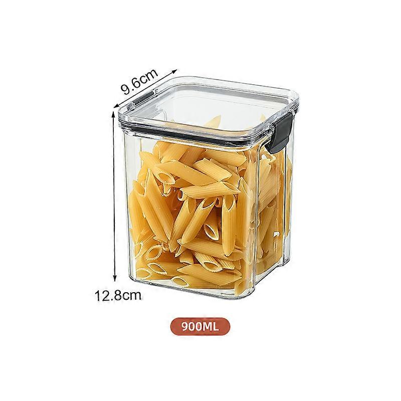 Airtight Pantry Storage Container Square Food Storage Container | Stackable | with Locking Clips | BPA-Free | Clear with Black Accents