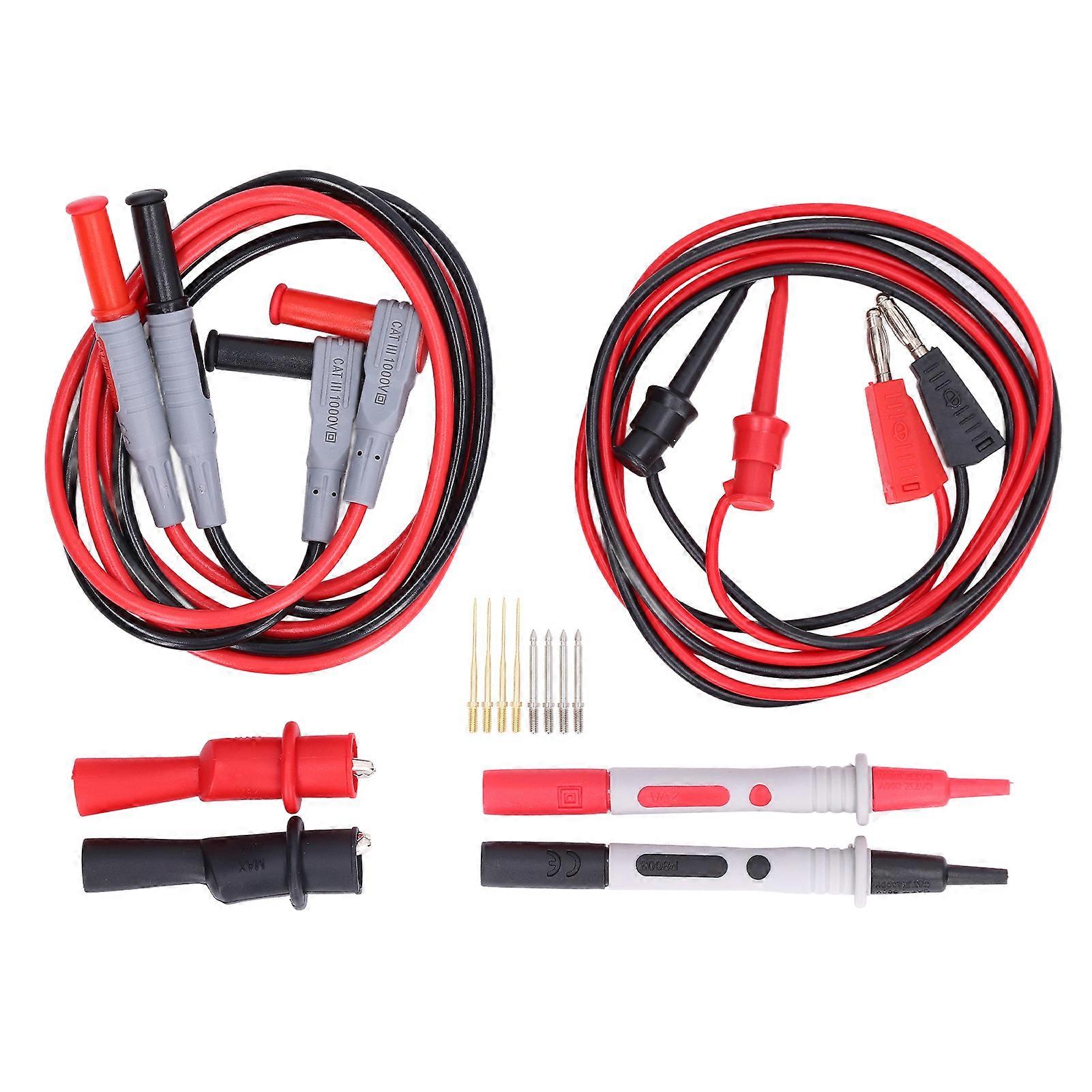 Multimeter Test Kit Testing Hook Crocodile Clip Probe Lead Accessory Set for Vehicle