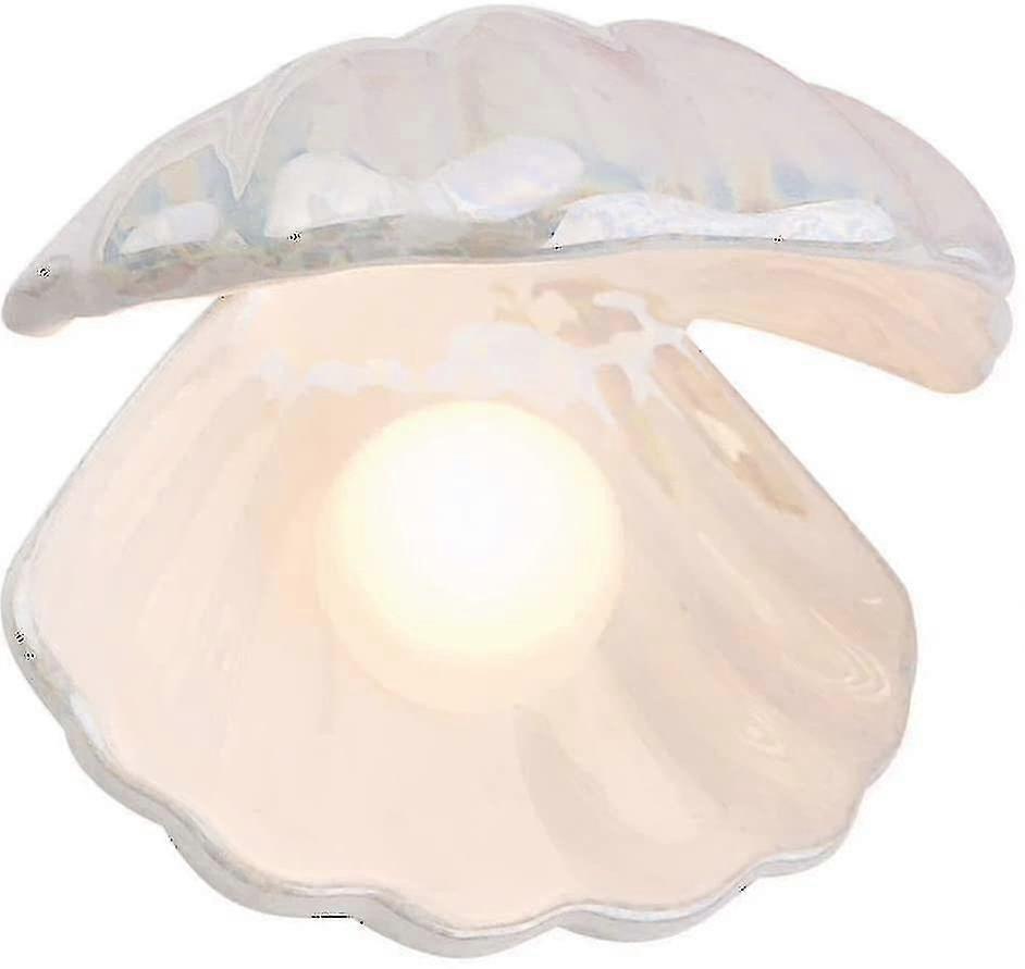 Seashell Pearl Light Accent Lamp Night Light Pearl In Seashell Ornament Collectible Table