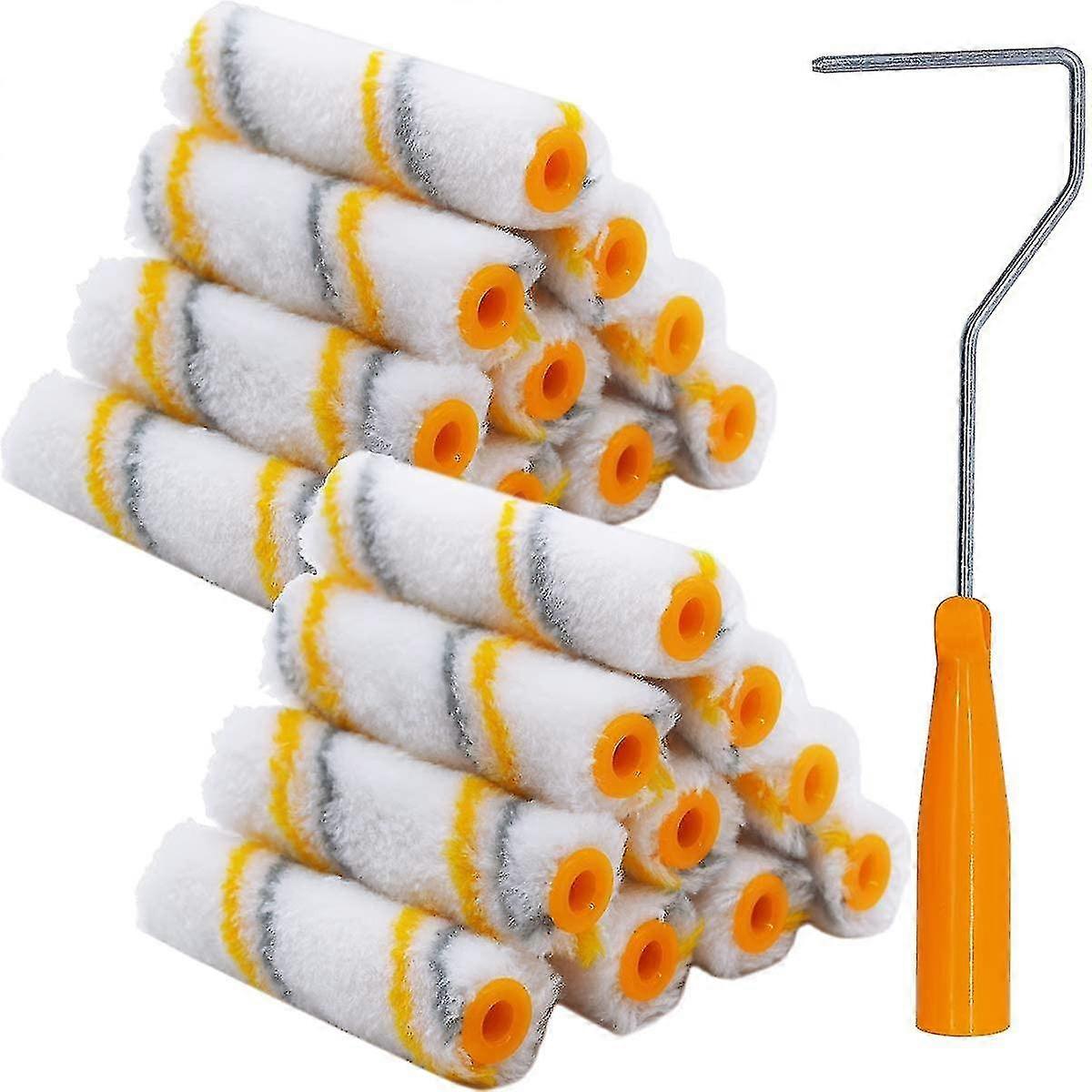 Paint Roller Brushes 20pcs Mini Roller Brush, 1 Portable Wall Paint Roller