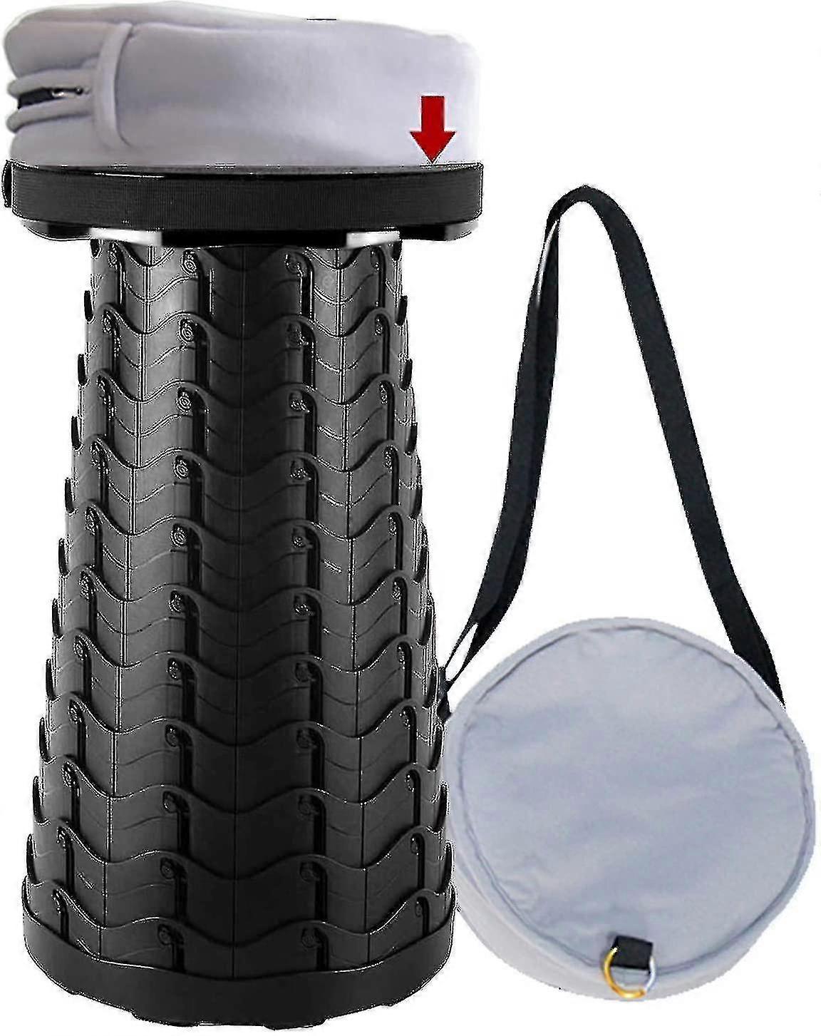 Upgraded Portable Folding Stool With Backpack Pad, Retractable