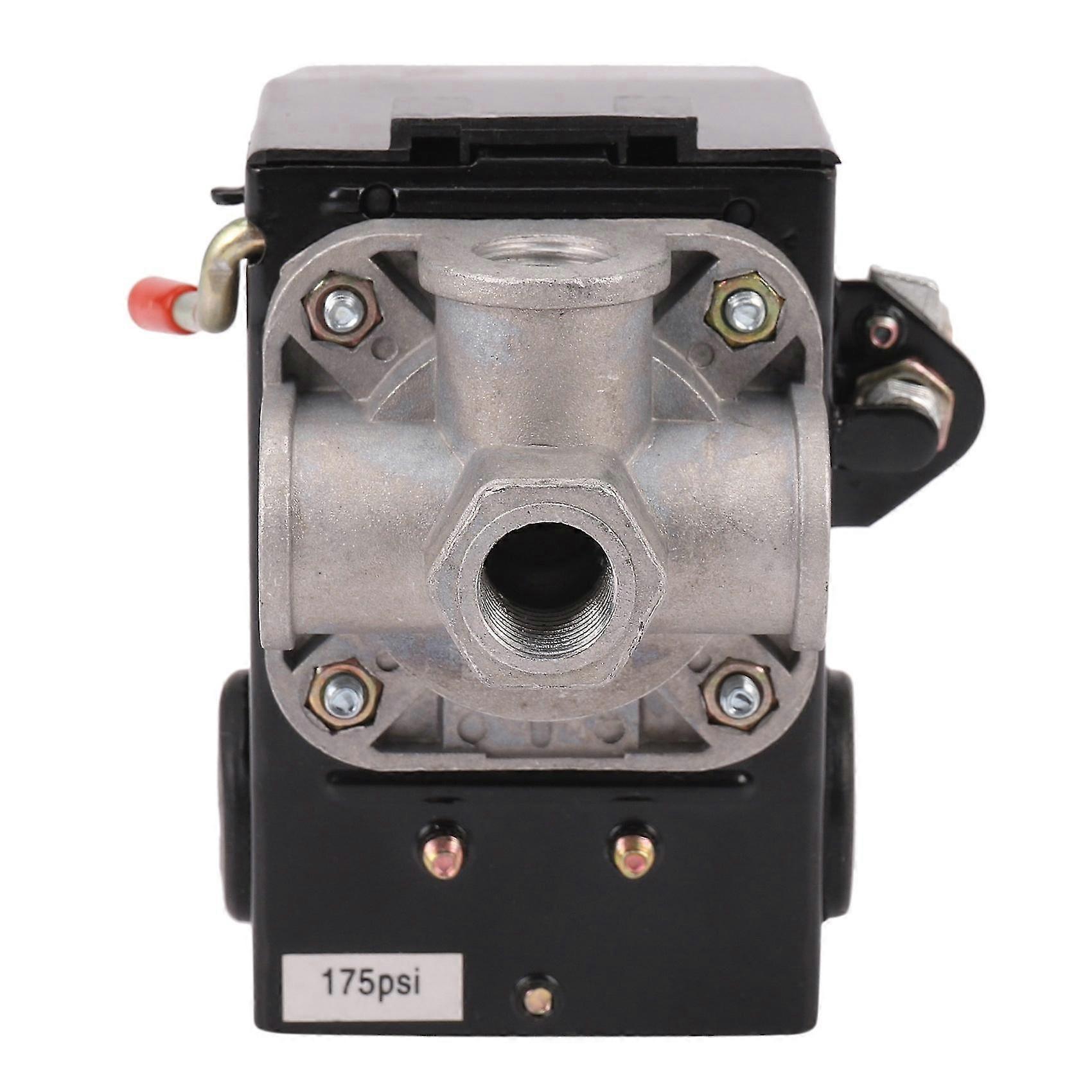 Basınç Şalteri Kontrol Hava Kompresörü 140-175 Psi 4 Port Ağır Hizmet 26 Amper Siyah