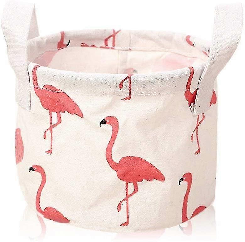 storage basket hamper fabric flamingos shelf container children's laundry