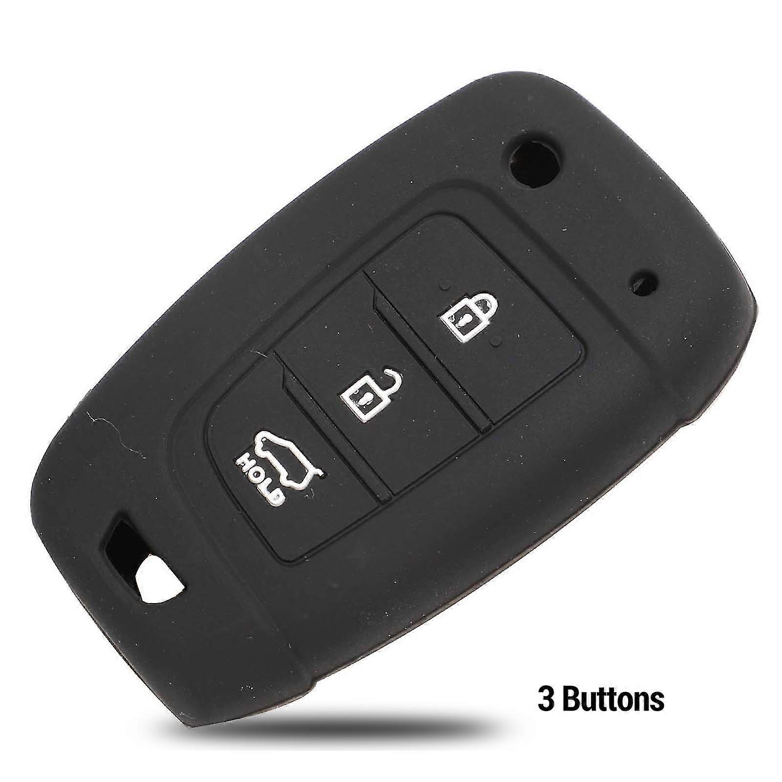 Car Flip Key Case Silicone For Hyundai Elantra Solaris 2016 2017 2018 3/4 Buttons Folding Remote Key Cover