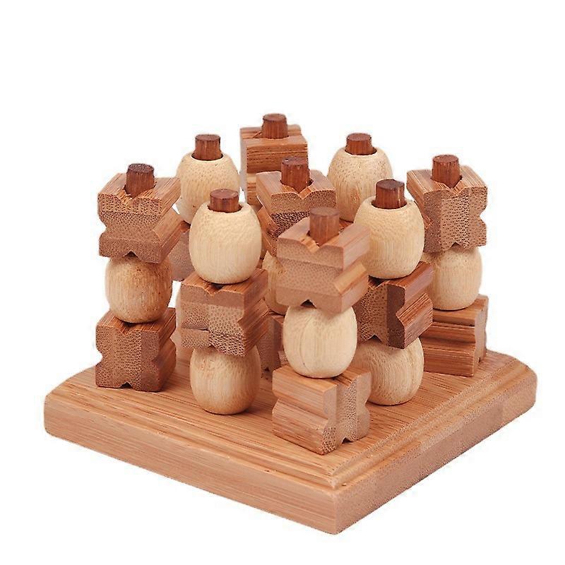3D - for 2 players from 6 years old - Family board game in solid wood and CE standards, A tic-tac-toe with more possibilities since it is in 3 dimensi