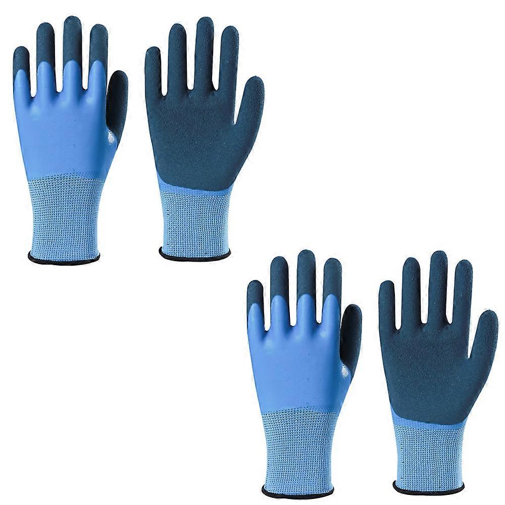 2 Pairs Waterproof Gardening Work Gloves, Rubber Gloves For Garden Yard Gardener Workers