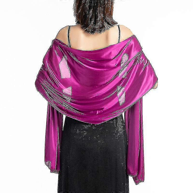 Shawls Dresses Evening Party Wrap Wedding Satin Pure Color Cape Shrugs Boleros