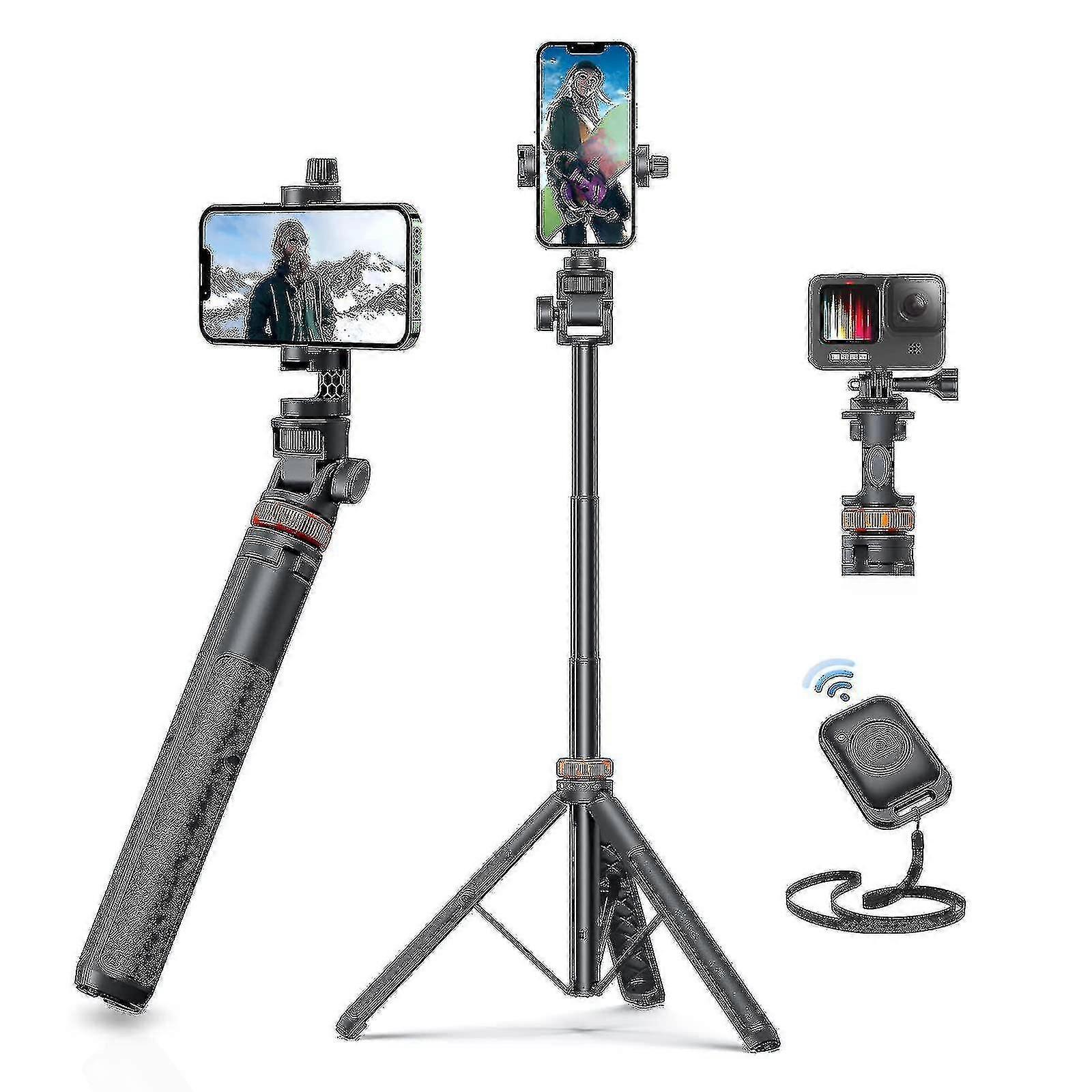 62 "Tripé do telefone, tripé do bastão de selfie Eucos com controle remoto, tripé do iPhone atualizado do tripé de viagem, tripé do telefone celular mais sólido compatível com o Ipho