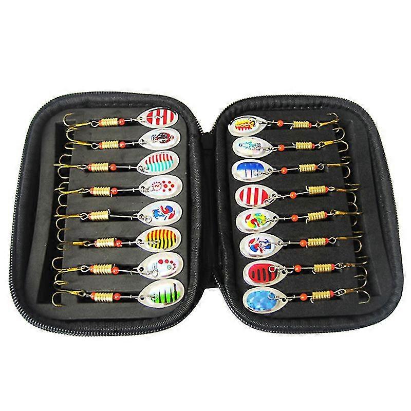 Angelköder, 16 Stück Angellöffel Metall Angellöffel, für Forelle Bass Casting Spinner Angelköder