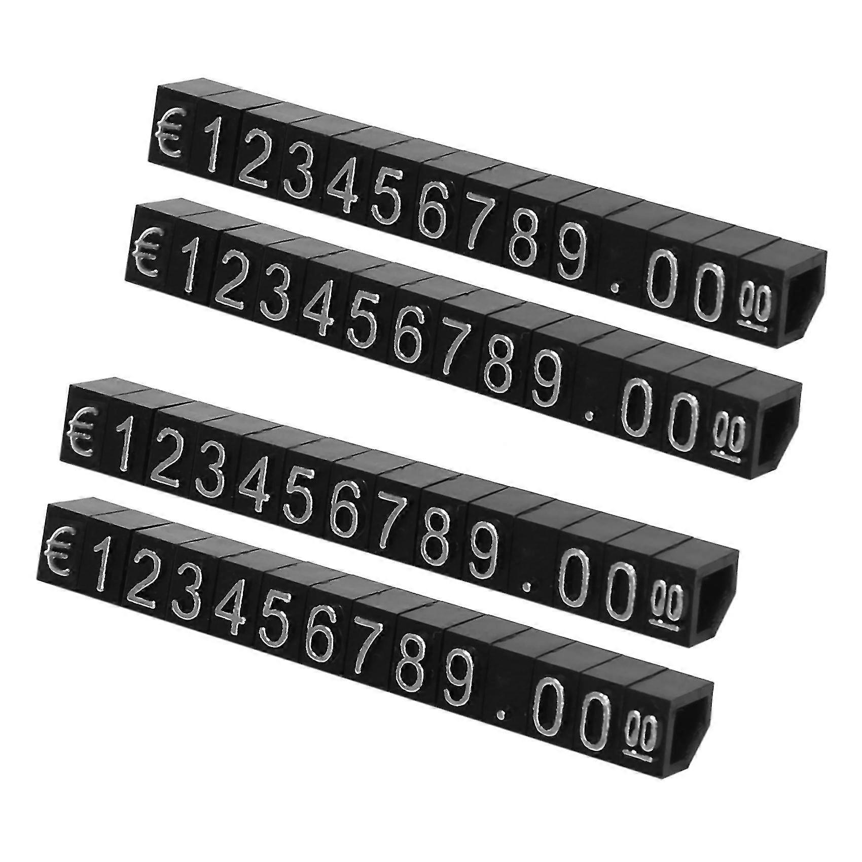 60sets Plastic Cubes Price Display Tags Adjustable Number Stand Frame Label Shop