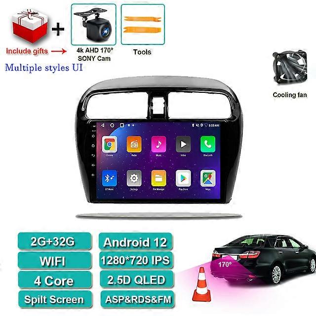 Android 12  for Mitsubishi mirage 6 attrage 2012 2013 2014 2015 2016 2018 Android 10.0 DSP Car Radio Navigation Android auto