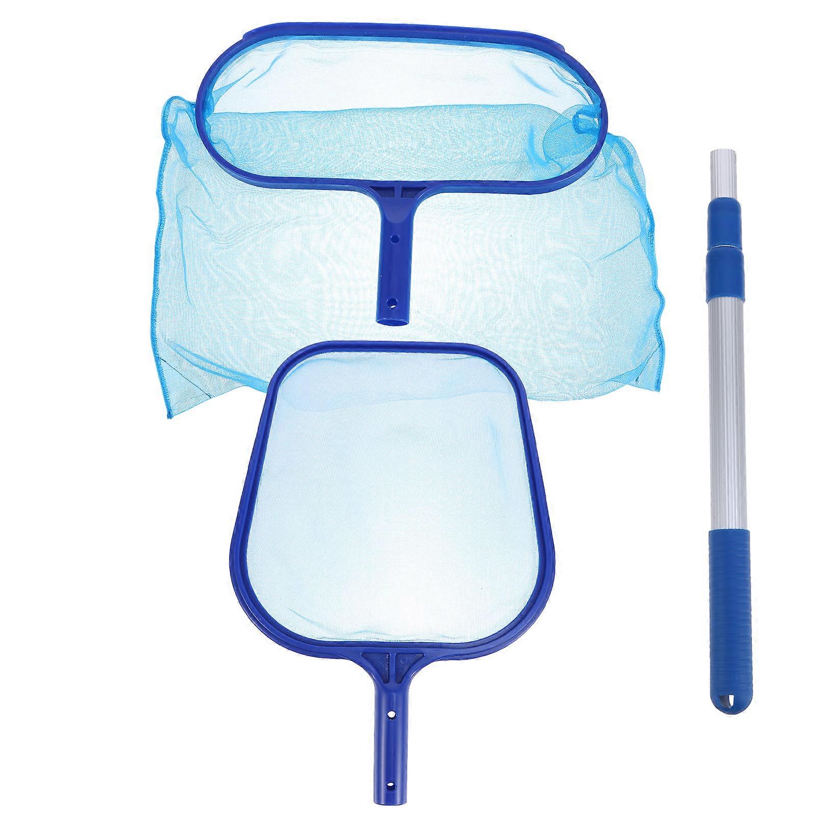 1 Set Pool Skimmer Net Mesh Swimming Pool Salvage Net Retractable Leaf Rake