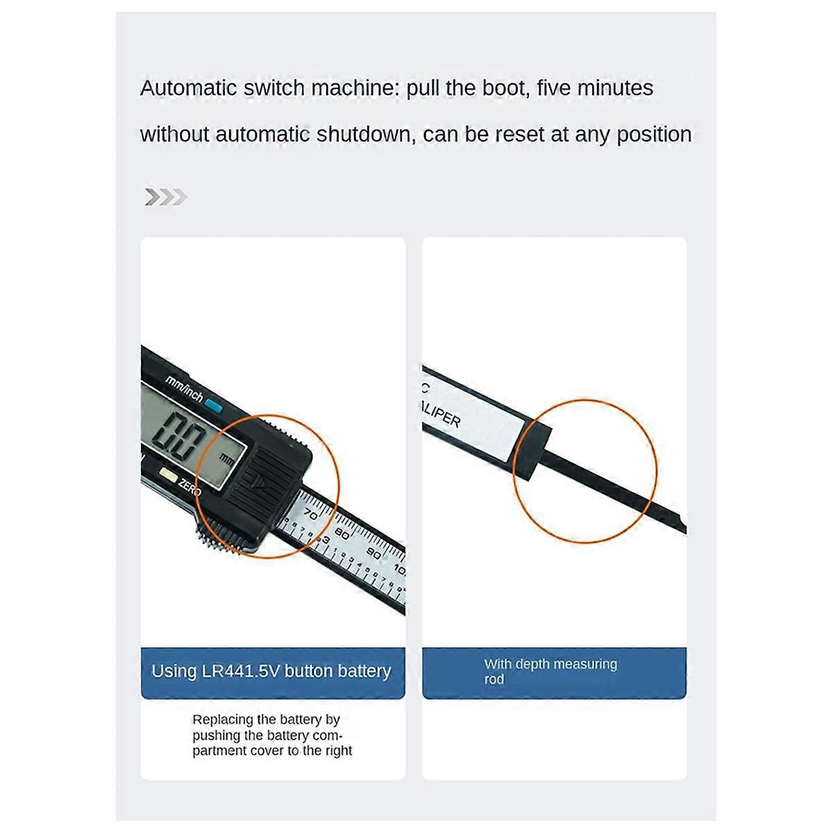 Plastic Digital Caliper, Inch Metric Fraction Conversion, 0150mm Digital Jewelry Ruler, Play Calip