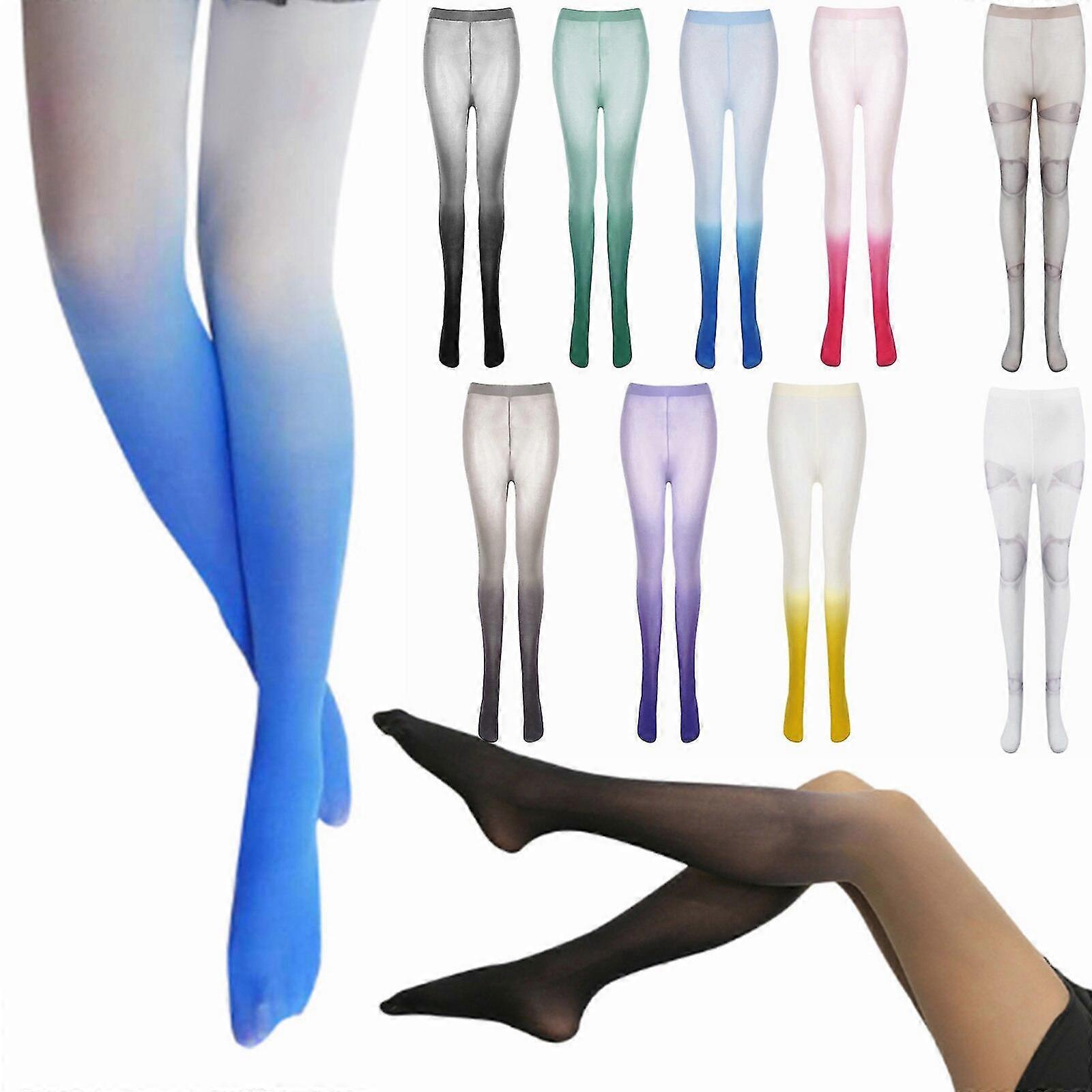 Women Tights Gradient Candy Colorful Pantyhose With Print Tights