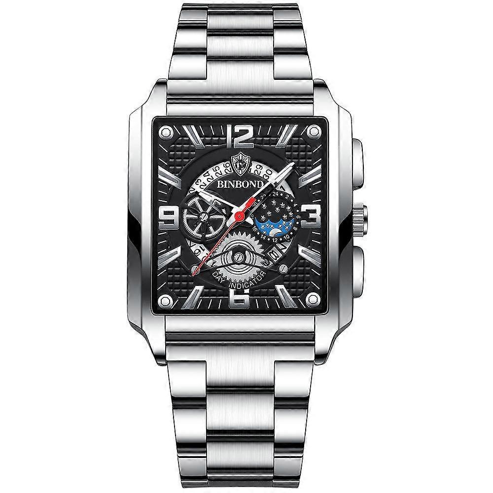 BINBOND B6575 Watch, Color: White-Black Silver