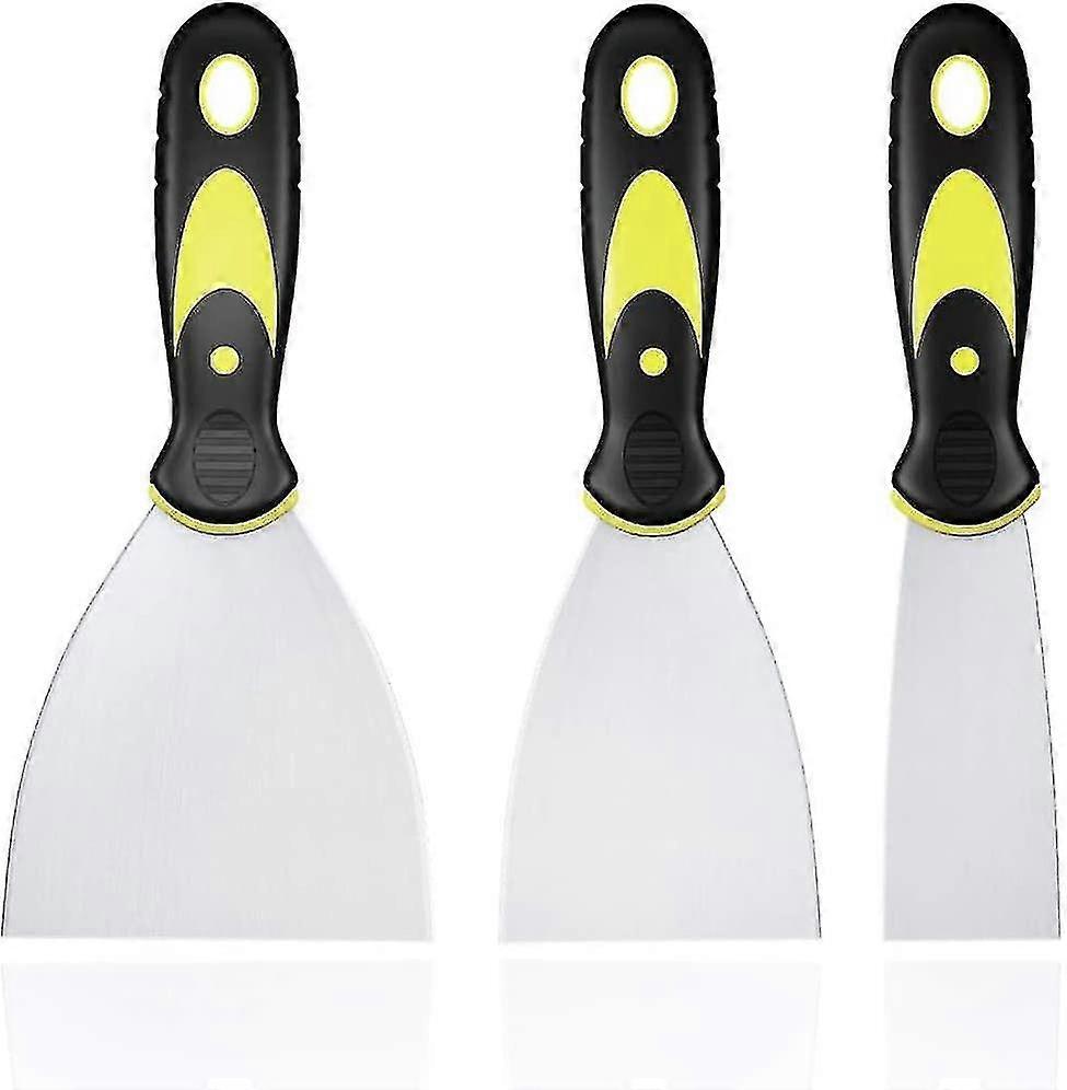 3-piece Paint Wallpaper Scraper, Paint Knife With Plastic Handle Spatula, Metal Scraper Scraper