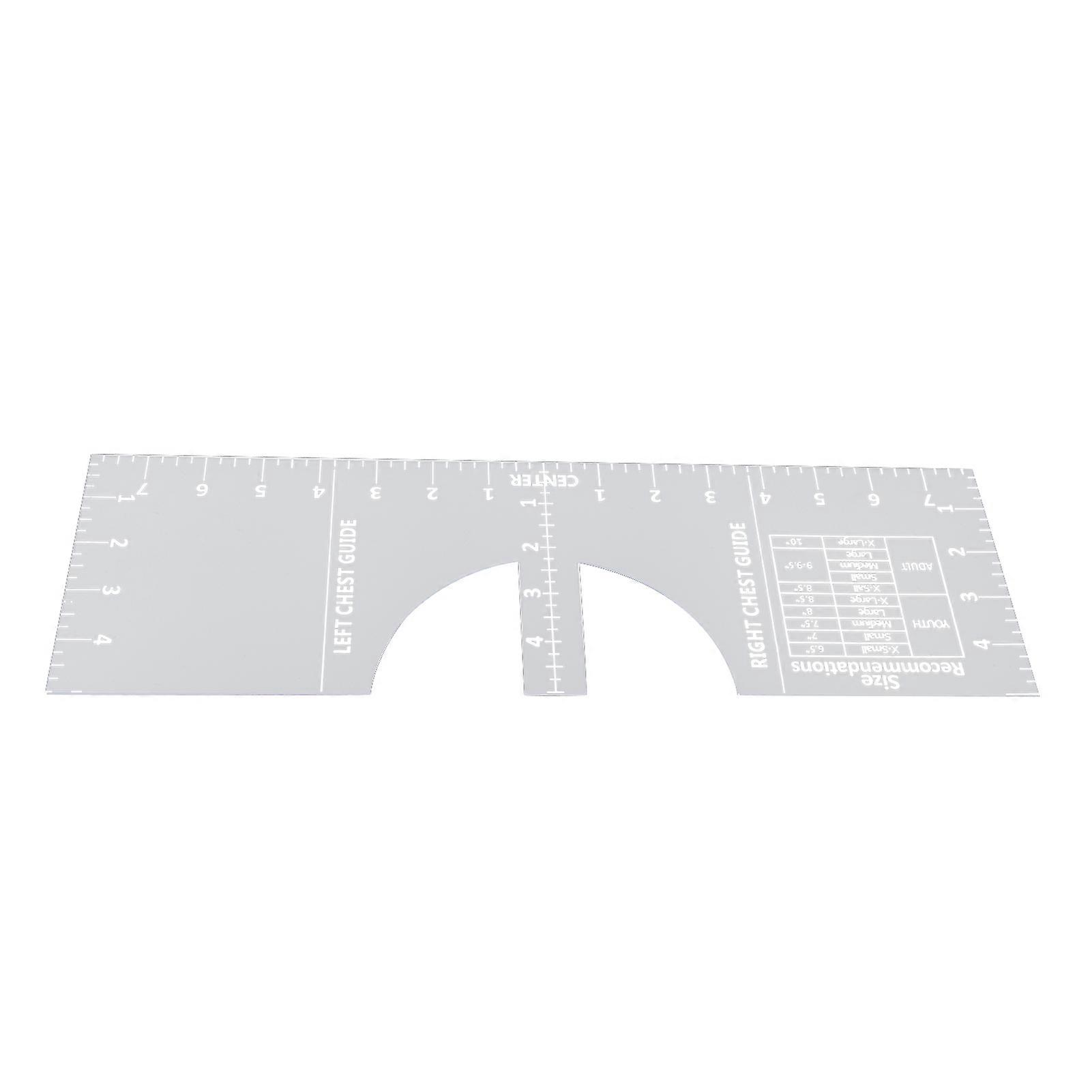 T Shirt Print Ruler Acrylic Alignment Tool Round Neck Centering Measure Guide Ruler for Sewing Supplies