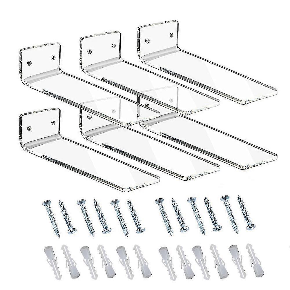 6 Pack Acrylic Floating Sneaker Shelves Clear Shoe Display Stand for Display Collectible Shoe&Sneaker