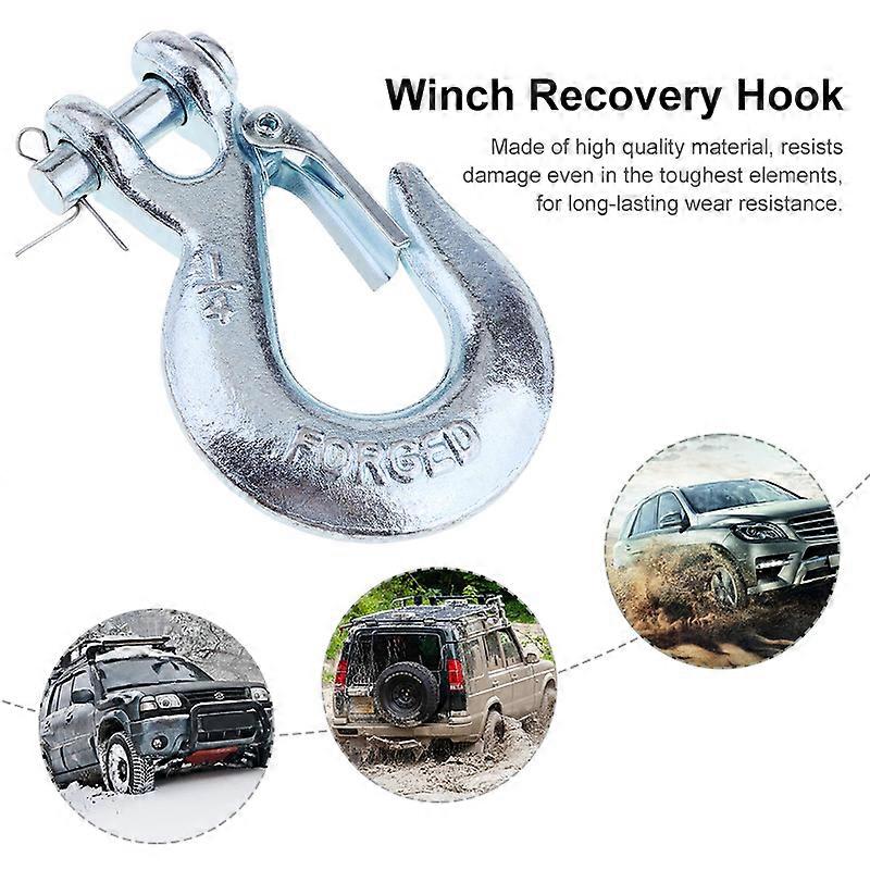 1 Pcs 1/4'' Winch Cable Hook Clevis Rigging Tow Trailer & Latch For Car/ATV/Trailer/Boat/Truck/RV Spring-Loaded Car Accessories xjcl