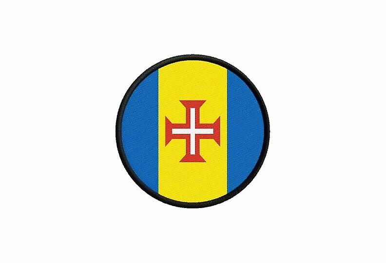 Patch ecusson flag madeira portugal prints round thermosticker