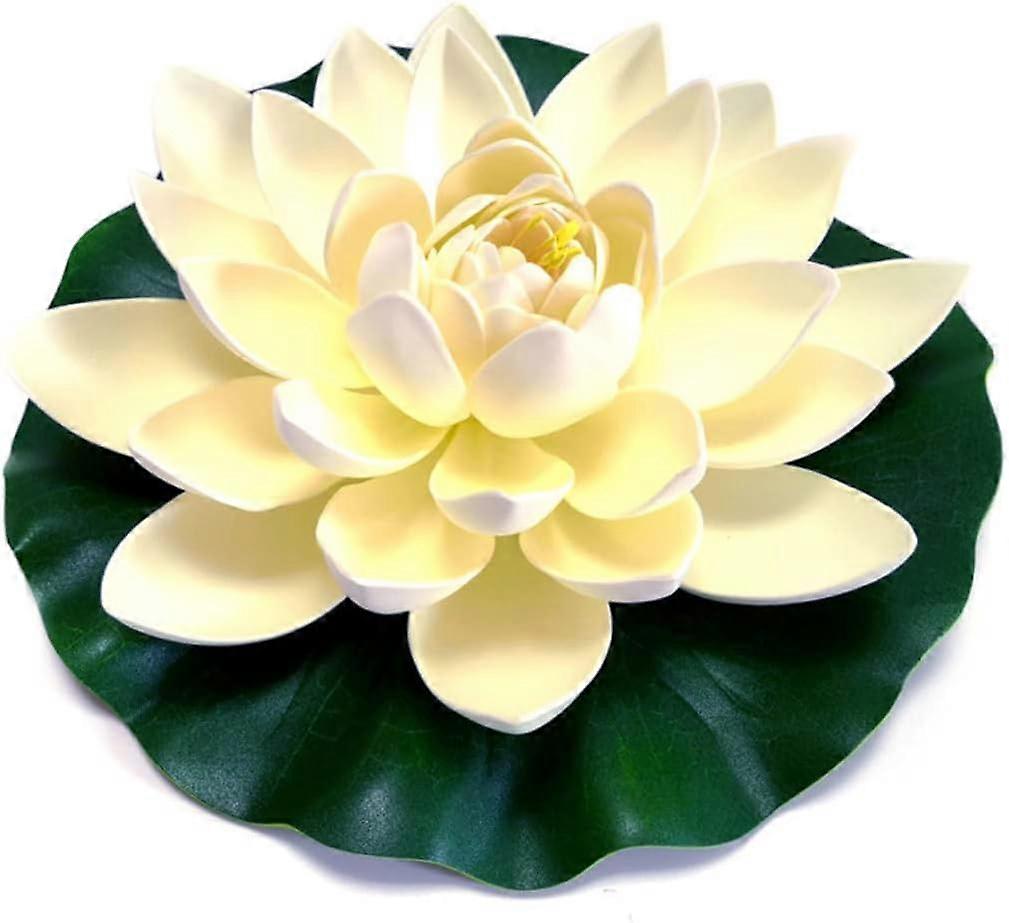 White Artificial Lotus Artificial Pond Plants Floating Pond Decorations Fake Water Lilies Lotus Flower Pond Decorations Revisit White Pond Decorations
