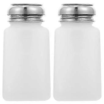 2Pcs 100ml Anti-static Pressure Alcohol Bottle Pump Dispenser for Storing Liquid Alcohol (White)
