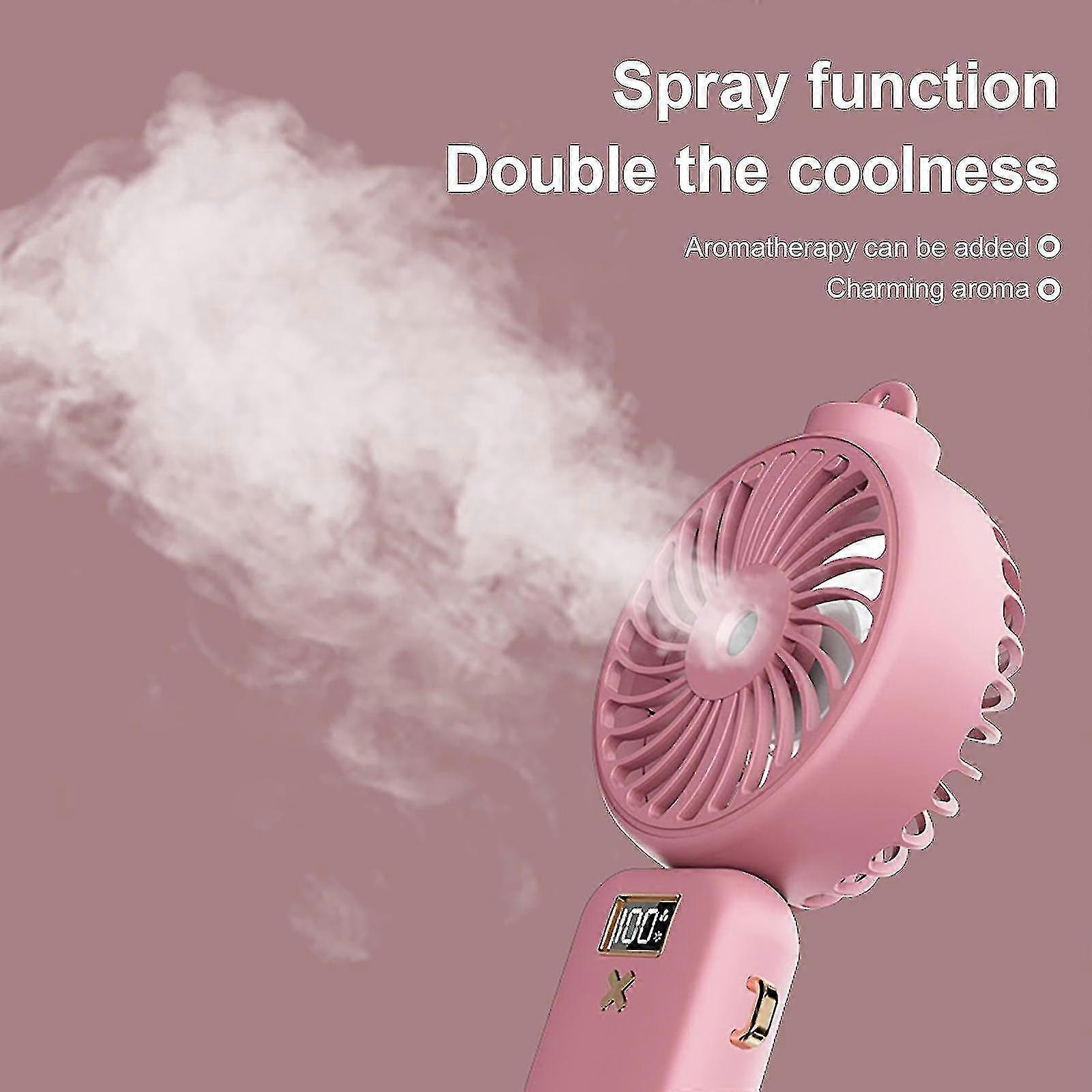 Mini Handheld Fan Portable Digital Display Folding Spray Fan Usb Fan For Travel,shopping,camping