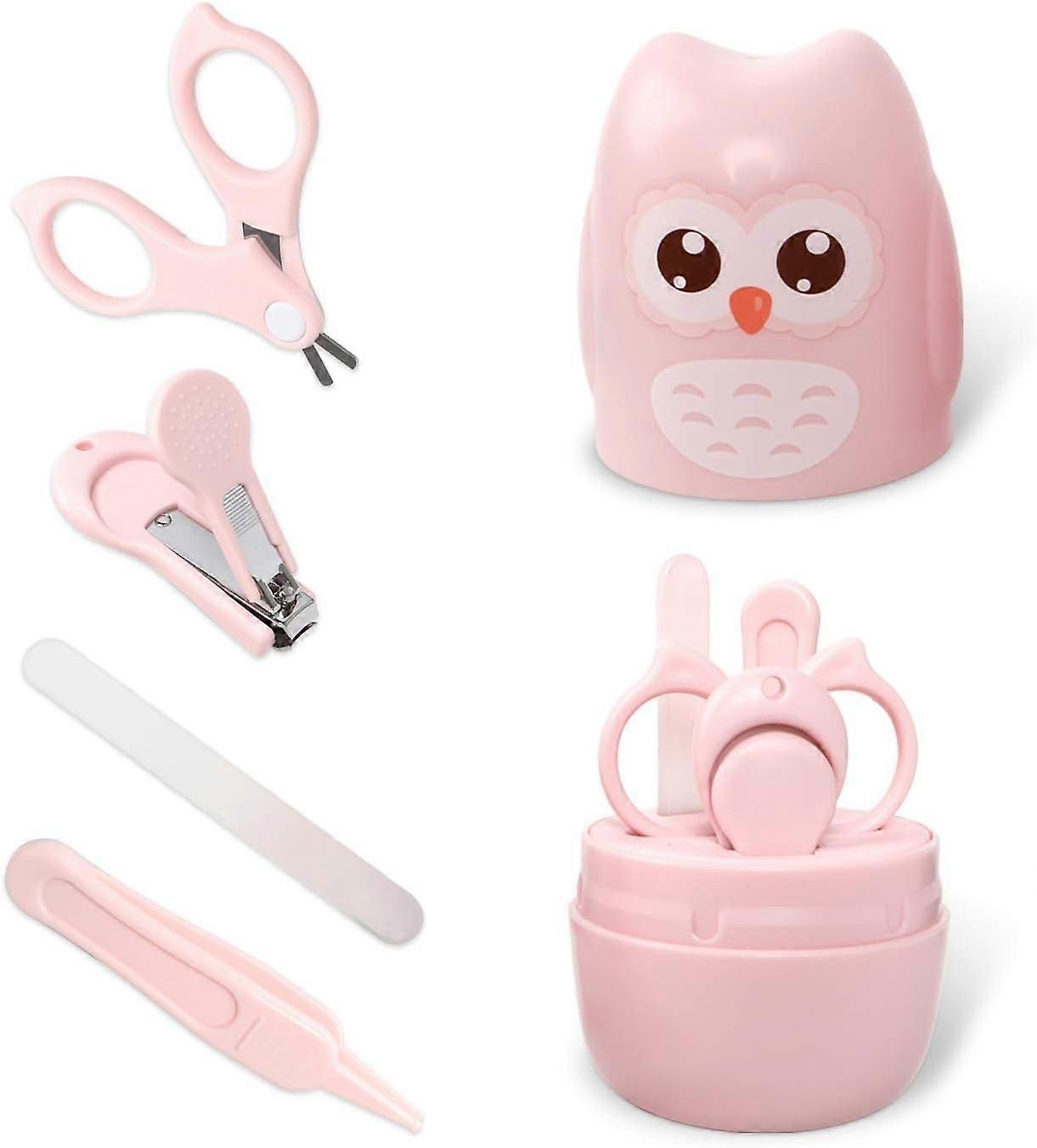 Baby Nail Clippers, 4-in-1 Baby Nail Care Set with Cute Case, Scissor, Nail File & Tweezer