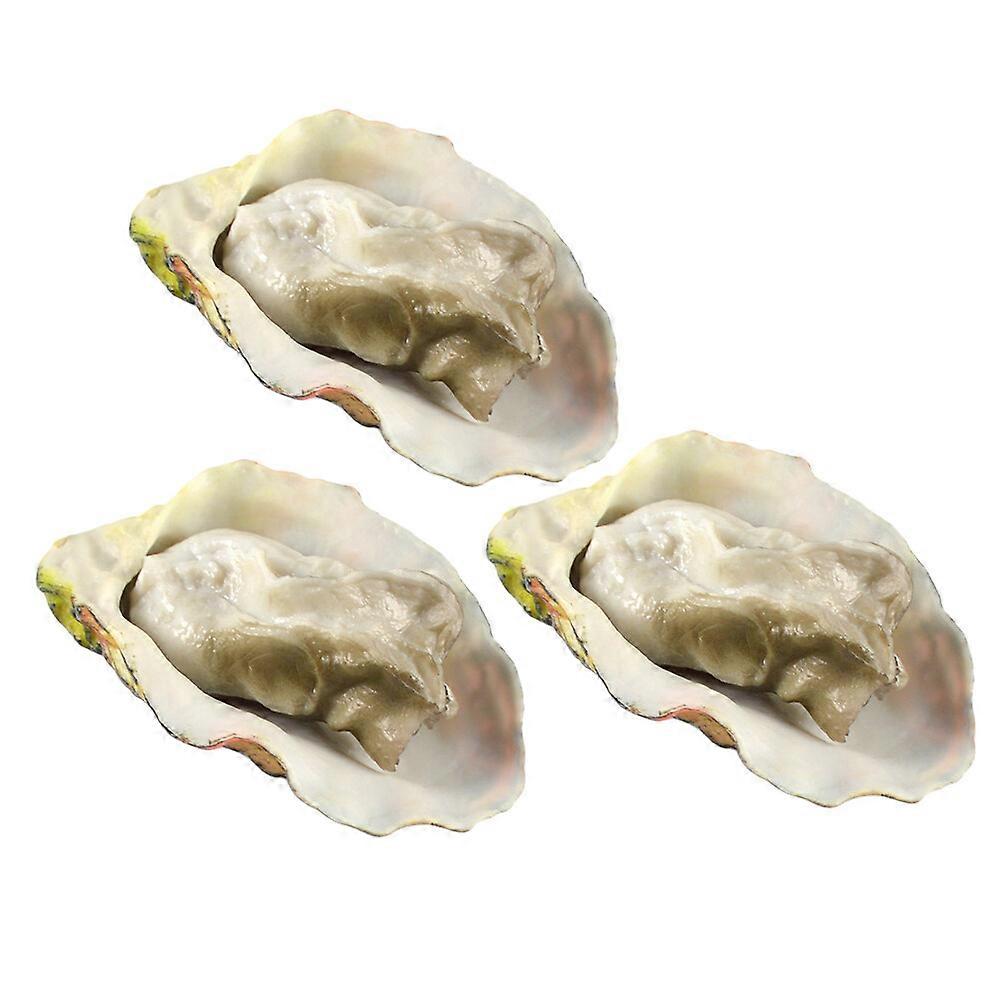 3pcs Artificial Shellfish Seafood Oysters Model Restaurant Cabinet Display Props