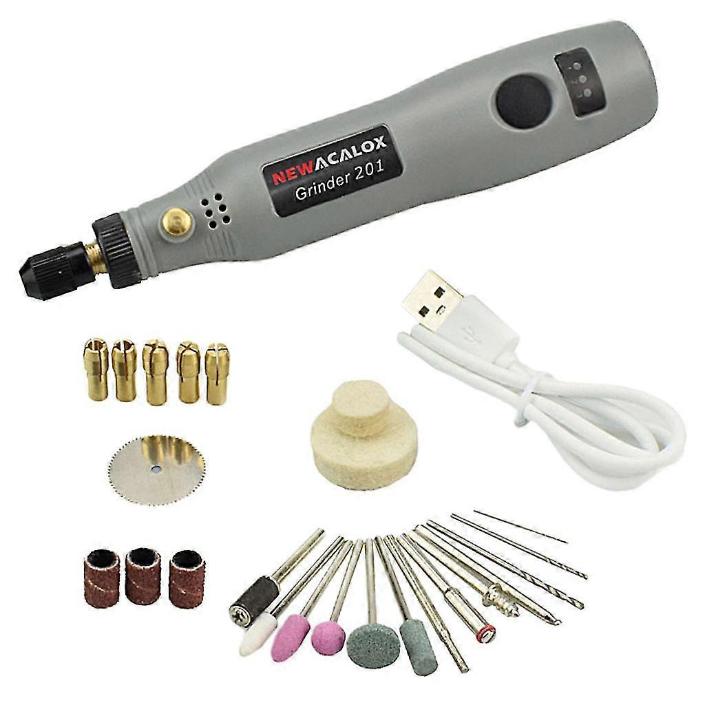 10w Hobby Craft Mini Drill Grinder Tool Set Modeling Polishing Drilling - Grey