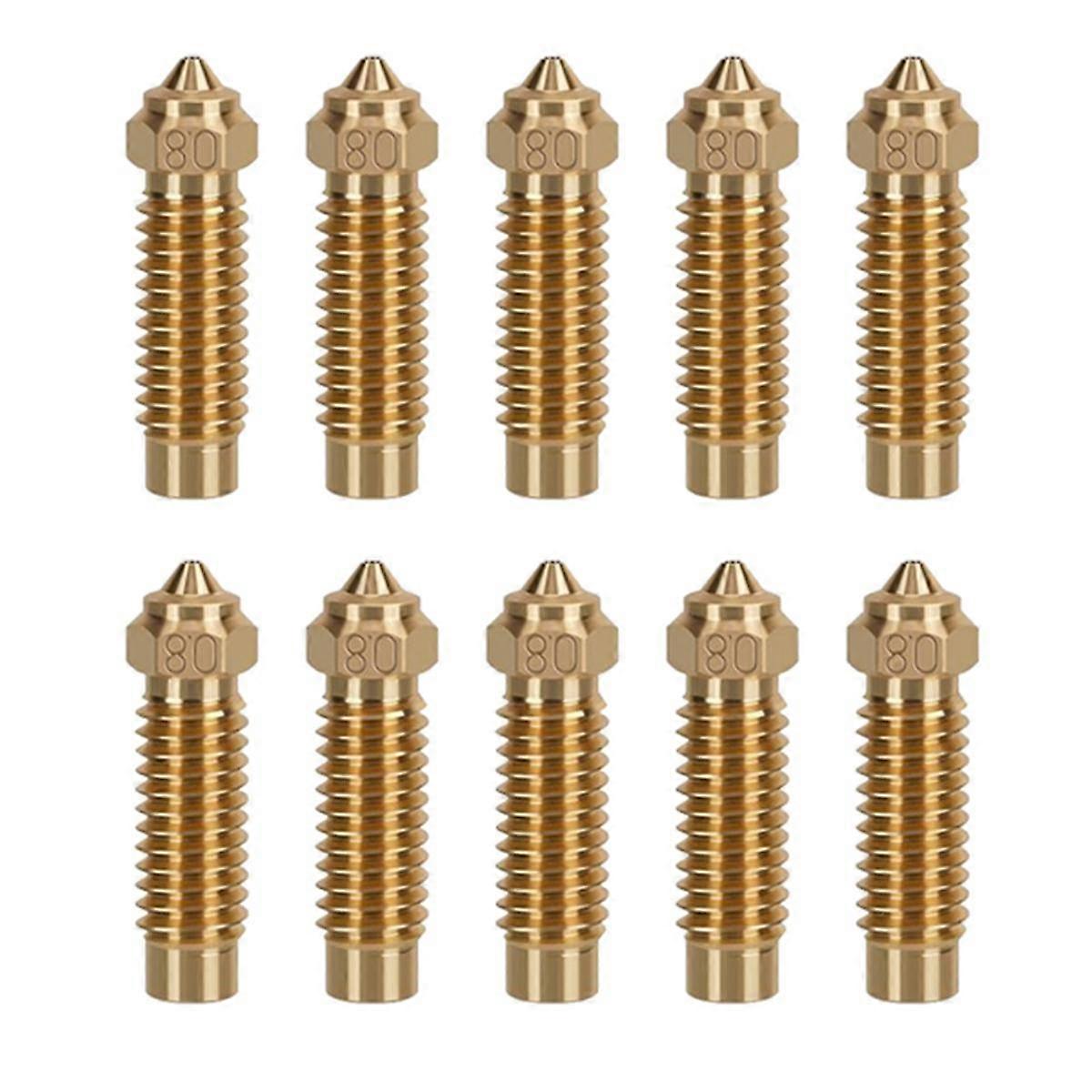 10Pcs for Neptune 4Plus/4Max Brass Nozzle 0.8mm High Temperature Nozzle for 1.75mm PLA/ABS/PETG/TPU/PC/PP/Nylon/