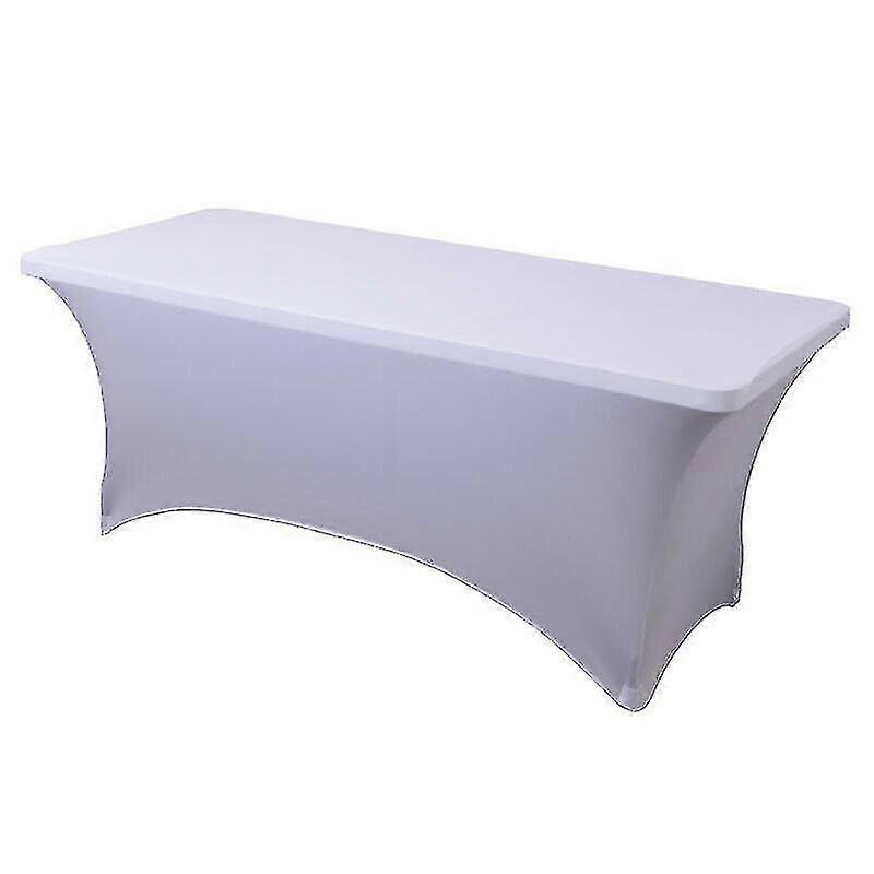 4/6ft Rectangular Stretch Tablecloth Spandex Tight Fit Table Cover Dj Tradeshows Tw