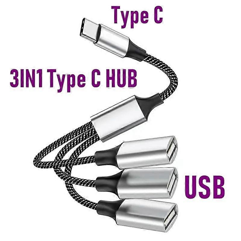 USB Hub Extensions 4 Port Type C Hub USB Splitter Data Transmission High Speed OTG Adapter For Computer   Macbook Pro Air