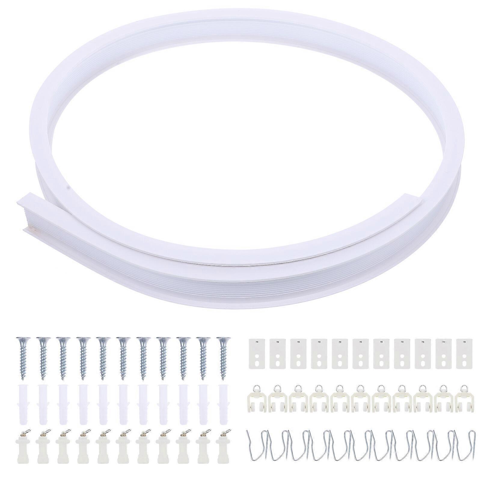 1 Set Ceiling Curtain Track Flexible Curtain Slider Track Bendable Curtain Track Kit