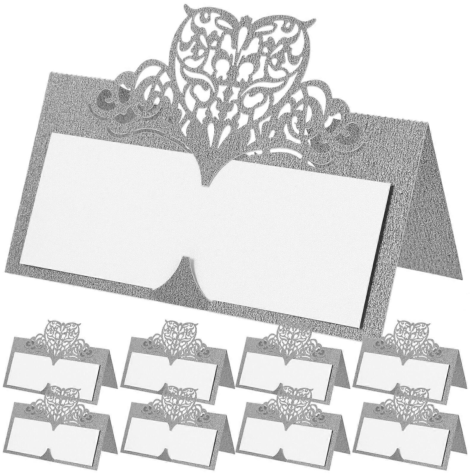 50pcs Table de mariage Place Cartes Nom de table Cartes de réception Dentelle Motif Carte de siège