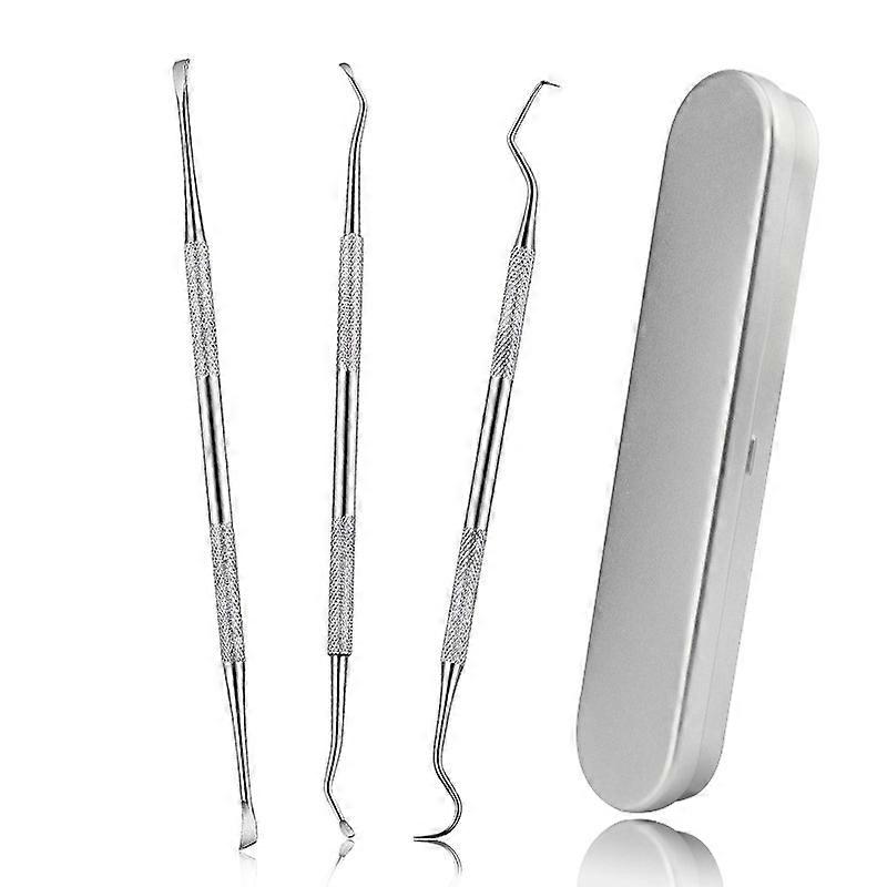 Dental Tools, 3 Pack Professional Plaque Remover Teeth Cleaning Tools Set, Stainless Steel Oral Care Hygiene Kit