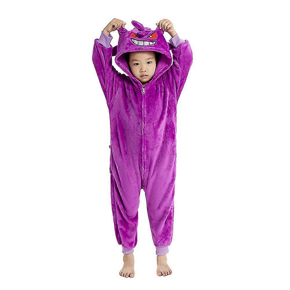 أطفال Gengar زي سستة Onesie الشتاء الدافئة الكرتون بذلة بيجاما ملابس النوم Loungewear