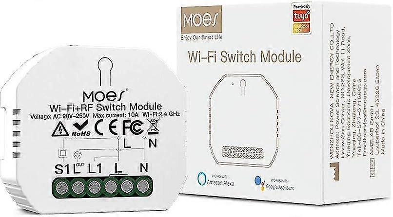 Smart Rf433 Wifi Wireless Light Switch, Tuya Smart Life Connected Relay Switch App Remote Control