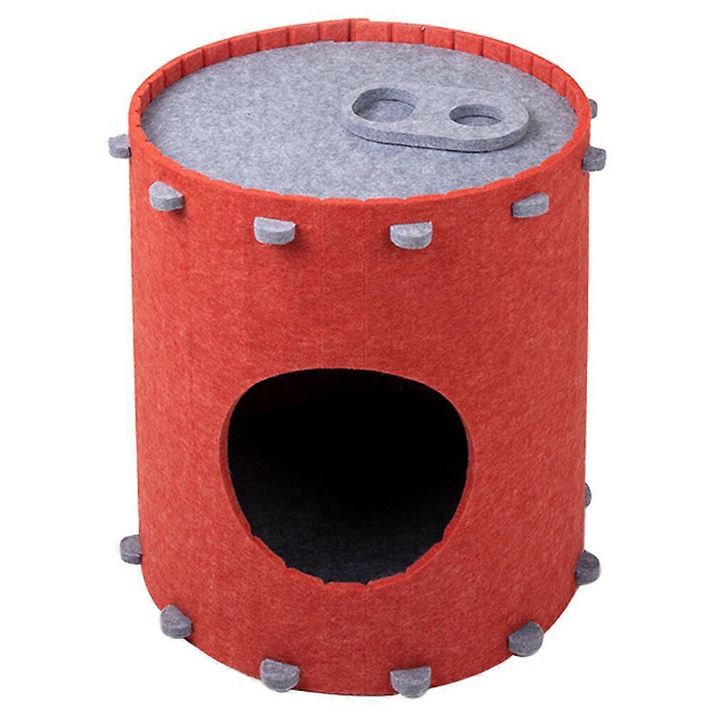 Felt Cat House Barrel Shaped Small Pets Nest Large Space Detachable Cat Kitten House