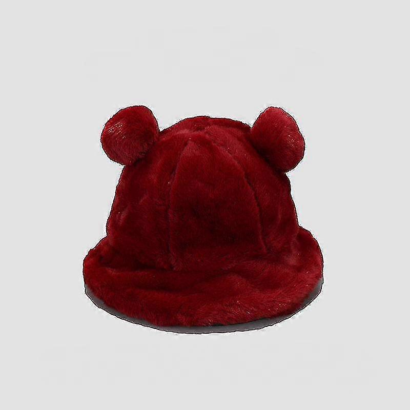 Wekity Winter Plüsch Eimer Hut Damen Vintage Eimer Hut Casual Warm Eimer Hut