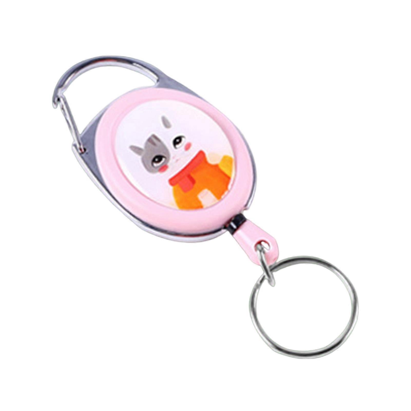 QingHai Badge Reel Smooth Multipurpose Print Exquisite Patterns Telescopic Puller Anti-lost Retractable Keychains Badge Reel Holder Suitcase Decor